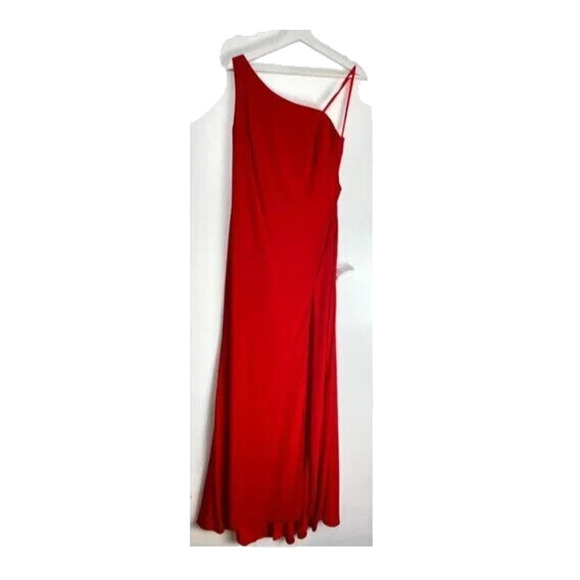 Mac Duggal One Shoulder Draped Back Jersey Gown Red SZ 2 26512 - Picture 4 of 7